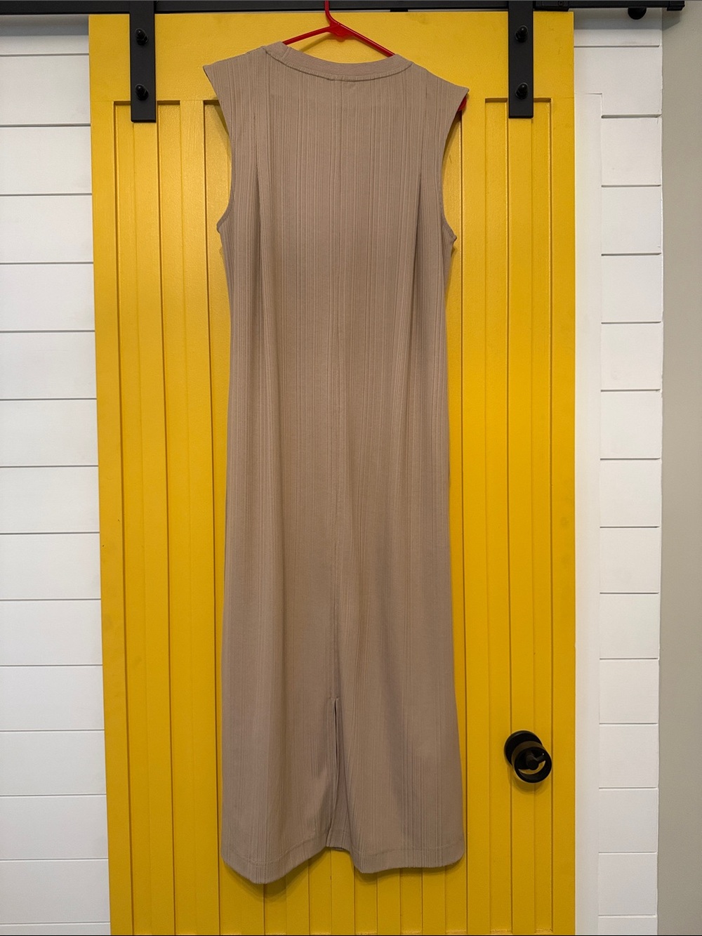Varley Taupe Sleeveless Ribbed Maxi Dress - Picture 3 of 6